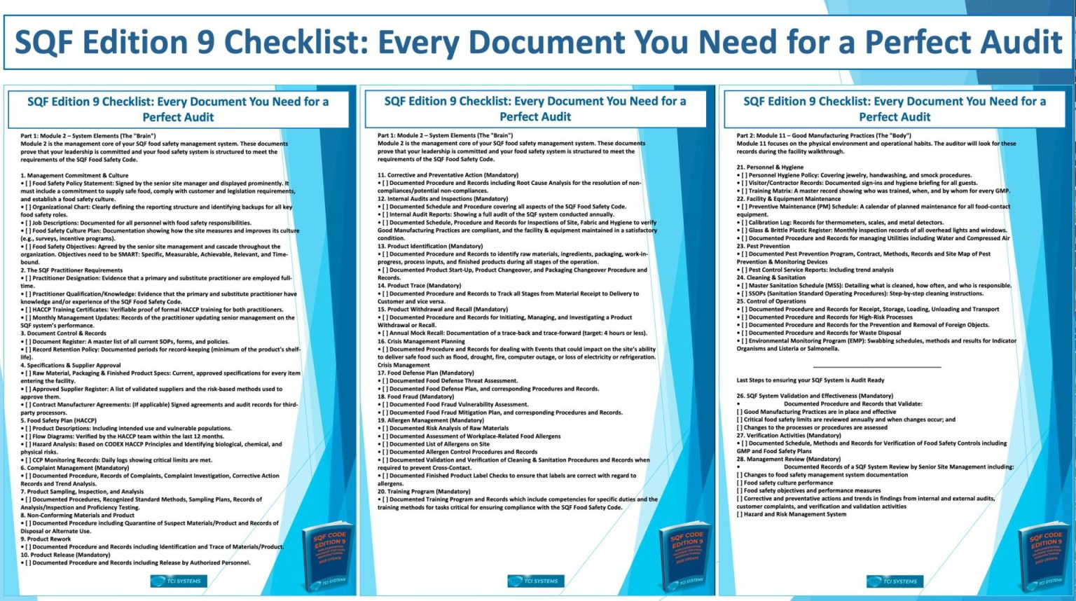 Sqi Checklist Example SQF Edition 9 Checklist: Every Document You Need for a Perfect Audit